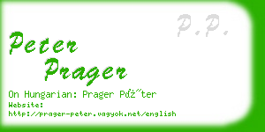 peter prager business card